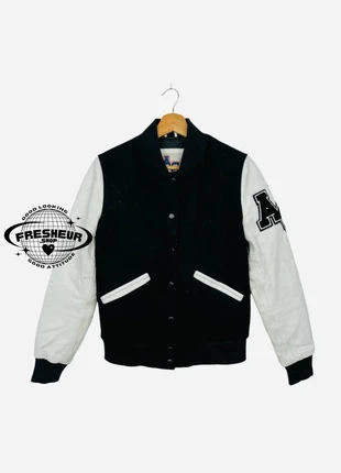 Veste american jacket college en cuir leather 80'/90’ - S (A73), marca: Vintage Dressing, estado: Bom, tamanho: S, €34.00, €36.40 inclui Proteção do Comprador Pro