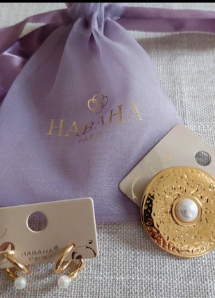 Ensemble broche et boucles d'oreilles, marke: Habaha, zustand: Neu, mit Etikett, 10,00 €, 11,20 € inklusive Vinted-Käuferschutz