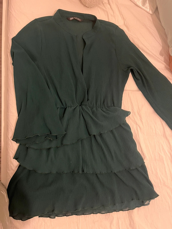 Robe zara verte xs 2