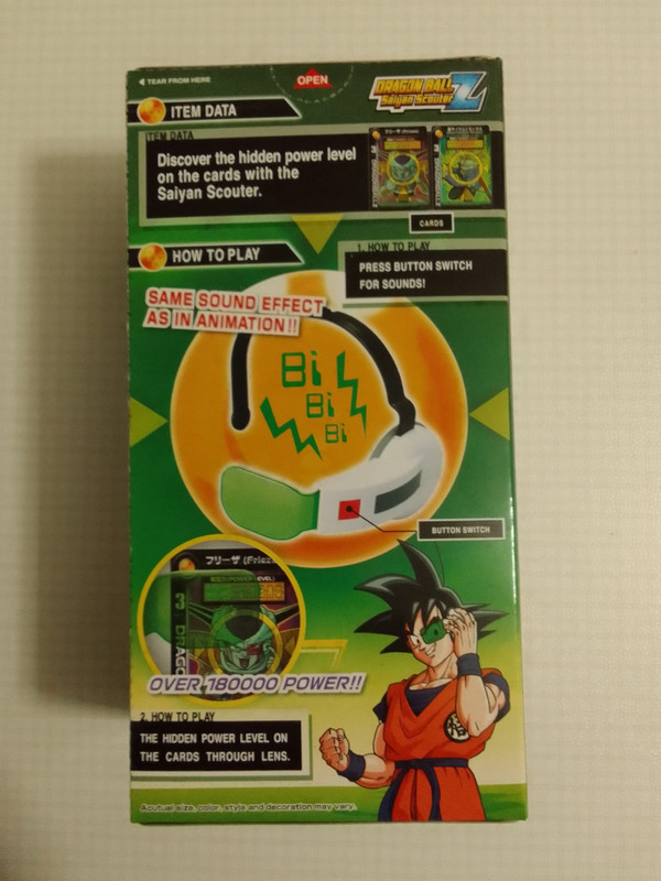Saiyan Scouter green verdi lens with 2 cards Bandai 1