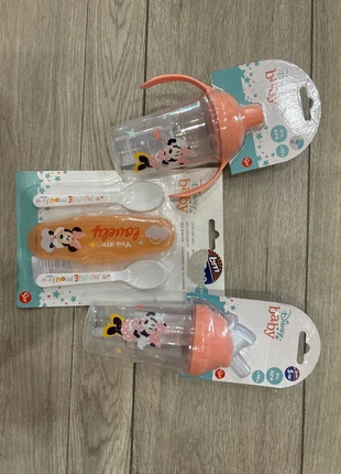 Lot gourdes + set de couverts Minnie, marque: Disney, état: Neuf avec étiquette, taille: Naissance / 44 cm, 12,00 €, 13,30 € Protection acheteurs incluse