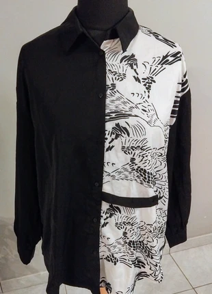 Chemise bicolore asymétrique style japonais Japandi, marca: Japandi, estado: Novo sem etiquetas, tamanho: S / 36 / 8, €4.99, €5.94 inclui Proteção do Comprador