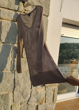 Vestido dorado rejilla cuello en V de Mango, marque: Mango, état: Très bon état, taille: M / 38 / 10, 14,95 €, 16,40 € Protection acheteurs incluse