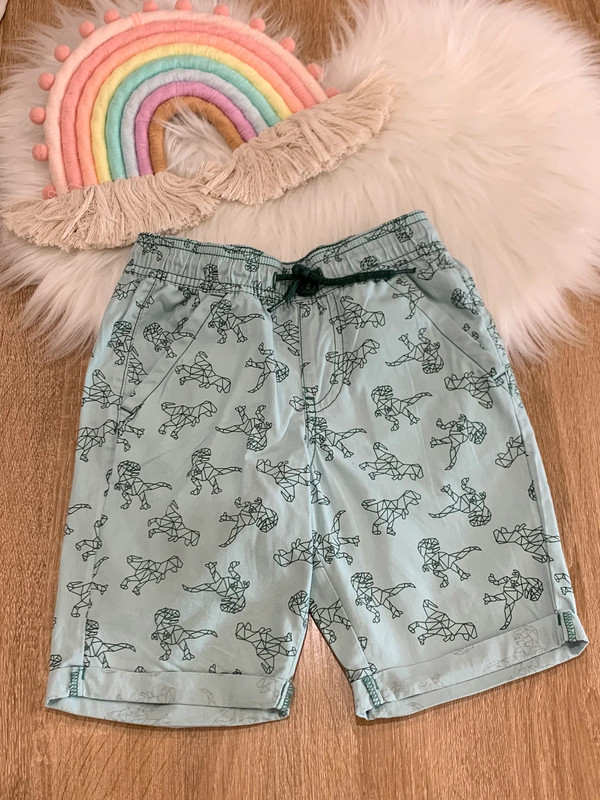 Short mi long bébé garçon vert motif dinosaures, Lupilu 4-6 ans 1