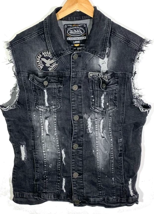 Veste En Jean Sans Manches Trucker Biker Vintage 2000’s Von Dutch (Stretch), marque: Von Dutch, état: Très bon état, taille: L, 64,00 €, 67,90 € Protection acheteurs (Pro) incluse