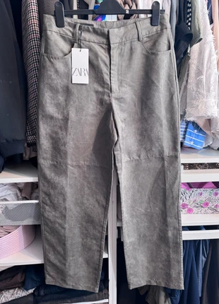 New Zara faux suede trousers size L, brand: Zara, condition: New with tags, size: L / UK 16-18, £10.00, £11.20 includes Buyer Protection