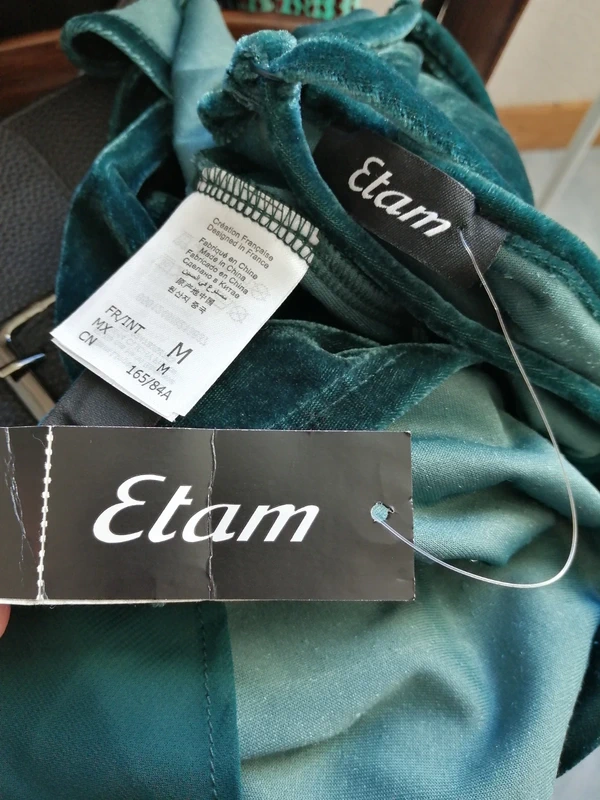 Top vert en velours avec bretelles réglables croisées dans le dos / etam / (M) - photo numéro 6
