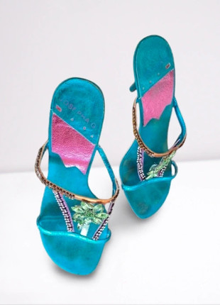🖤 So #vintage, jolie mule bijoux turquoise à talon Josepha G. P37, marke: josepha . g, zustand: Gut, größe: 37, 9,00 €, 10,15 € inklusive Vinted-Käuferschutz