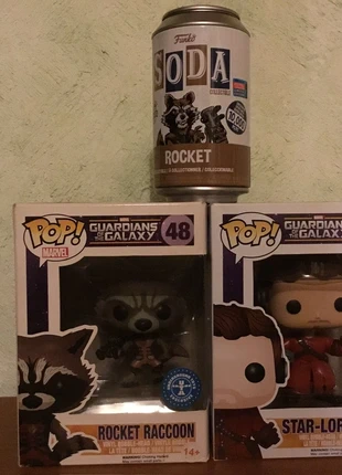 Funko Pop Marvel Gardiens de la Galaxie Rocket Raccoon 48 + Star-Lord 155, marca: Funko, estado: Novo sem etiquetas, tamanho: Prematuro, até 44 cm, €42.50, €45.33 inclui Proteção do Comprador