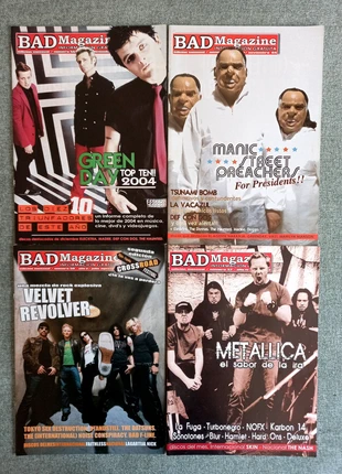 Lote de 4 revistas Bad Magazine (Metallica, Green Day, Velvet Revolver)), marca: Bad Magazine, estado: Nuevo sin etiquetas, 12,00 €, 12,60 € Protección al comprador incluida