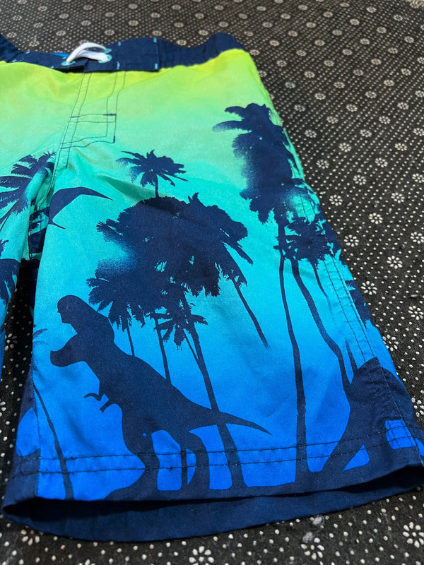 Boys Swim Trunks size M 8 10 Bathing Suit Swim Dinosaur Blue Green Cat & Jack Great condition 2