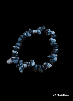 Bracelet en obsidienne flocon de neige perles chips , marca: Pierre, estado: Nuevo sin etiquetas, 15,00 €, 16,45 € Protección al comprador Pro incluida
