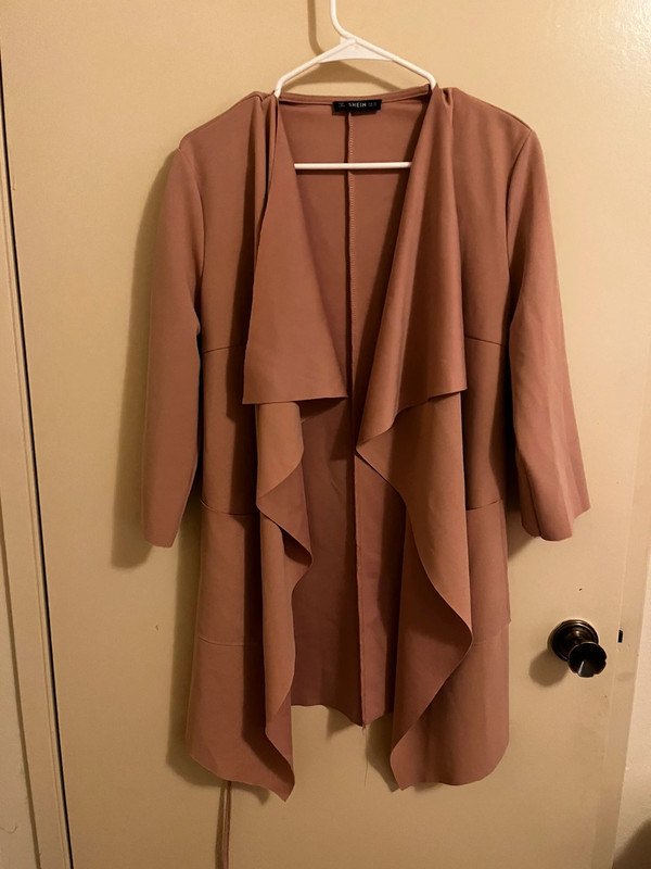 Khaki waist tie duster coat 1