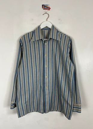 Vintage striped long sleeve shirt medium grey and blue, brand: Vintage Dressing, condition: Very good, size: M, £20.00, £21.70 includes Buyer Protection Pro