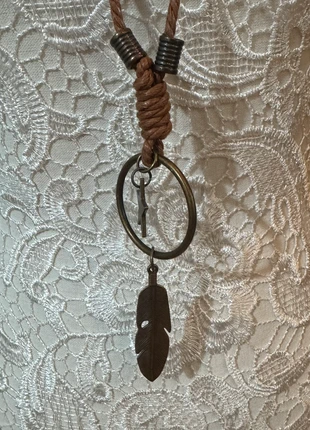 Boho Brown Cord Necklace with Feather Pendant, brand: Unbranded, condition: Very good, €4.00, €4.90 includes Buyer Protection