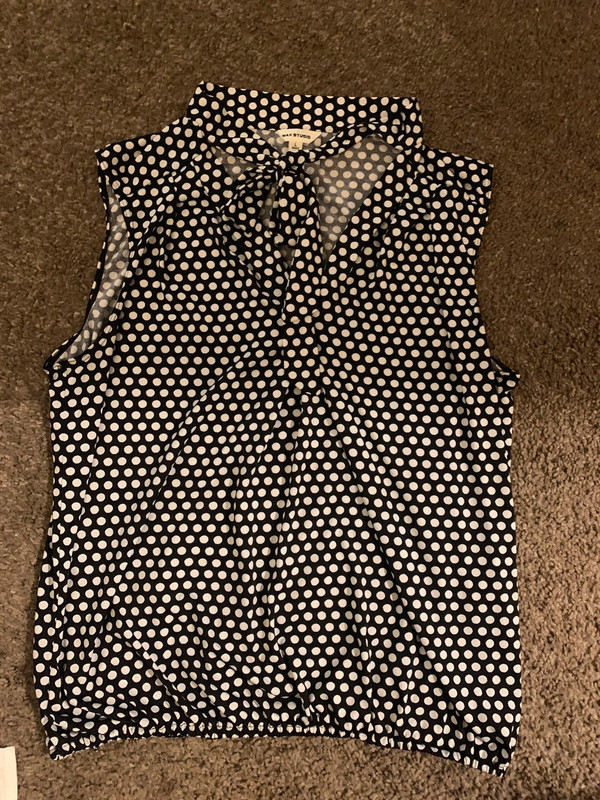 Black/white polka dot blouse
