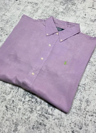 Chemise Ralph Lauren XL Lila Ellington 100% Lin Habillé Old Money Vintage, merk: Ralph Lauren, staat: Heel goed, maat: XL, € 55,00, € 58,45 inclusief Kopersbescherming Pro