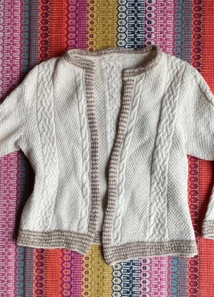 Kuschelige Jacke Wollweiß Handmade with love Gr M Gr S Zopfmuster 100% Wolle, marque: Handmade, état: Très bon état, taille: M / 38 / 10, 15,00 €, 16,45 € Protection acheteurs incluse