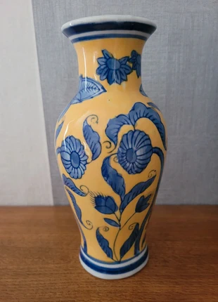 Vase décoratif jaune et bleu – Style floral – Parfait pour une touche colorée !, marke: Vintage, zustand: Sehr gut, 8,00 €, 9,10 € inklusive Vinted-Käuferschutz