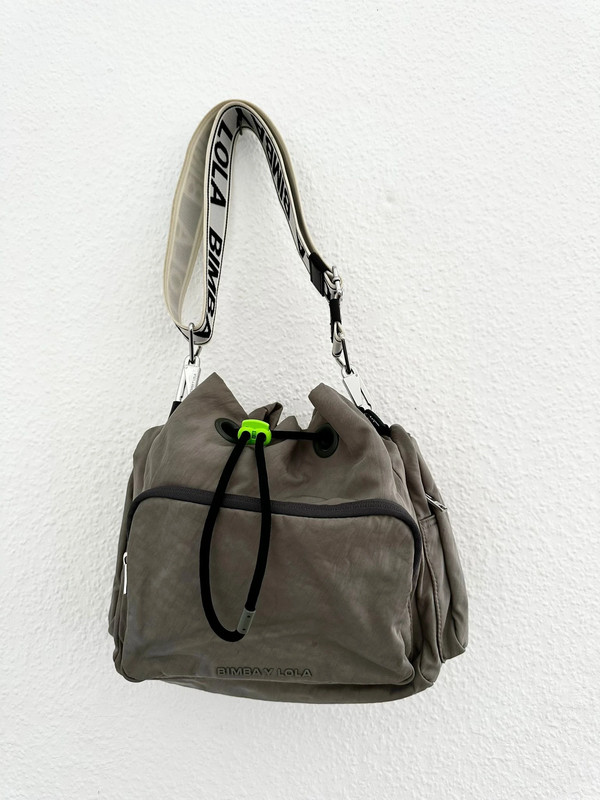 Bimba y Lola Drawstring Bucket Bag Grey