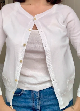 Jersey botones blanco, estado: Muito bom, tamanho: S / 36 / 8, €3.00, €3.85 inclui Proteção do Comprador