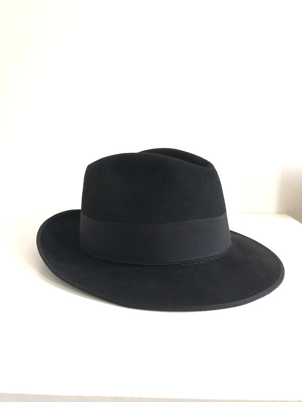 Original 1960s Borsalino Allesandria 100 Fur Felt Fedora Hat Made in Italy Vel.55