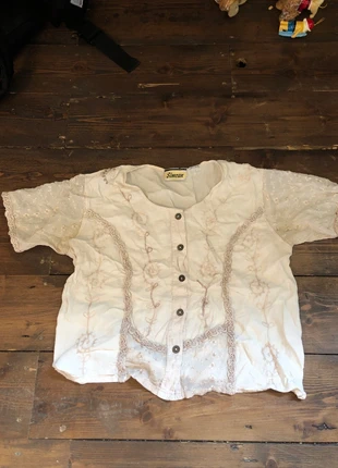 Vintage embroidered button up blouse, brand: Vintage Dressing, condition: Satisfactory, size: M / 10, £8.00, £9.10 includes Buyer Protection