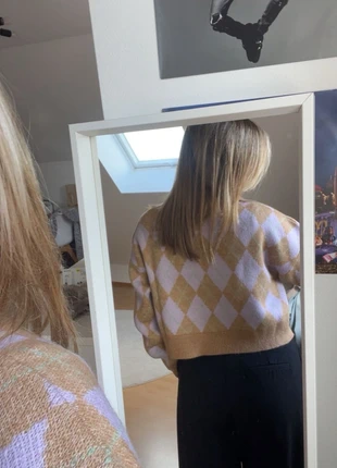 Cardigans à carraux Lila et brain taille M femme, merk: Bershka, staat: Nieuw zonder prijskaartje, maat: M / 38 / 10, € 4,00, € 4,90 inclusief Kopersbescherming