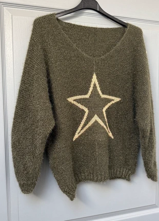 Pull mohair femme kaki étoile M/L, brand: stela mohair, condition: Very good, size: L / 40 / 12, €23.90, €25.80 includes Buyer Protection Pro