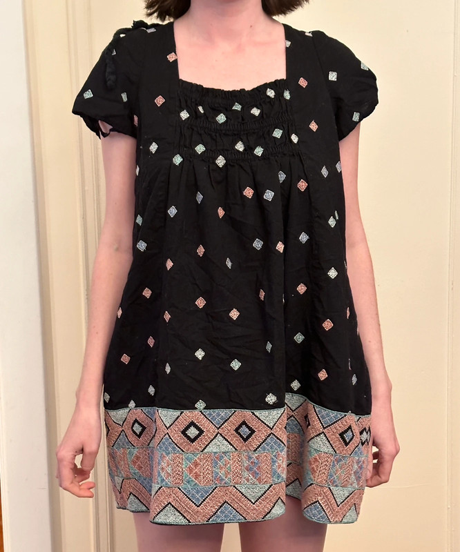 Free People black tunic with embroidery 1