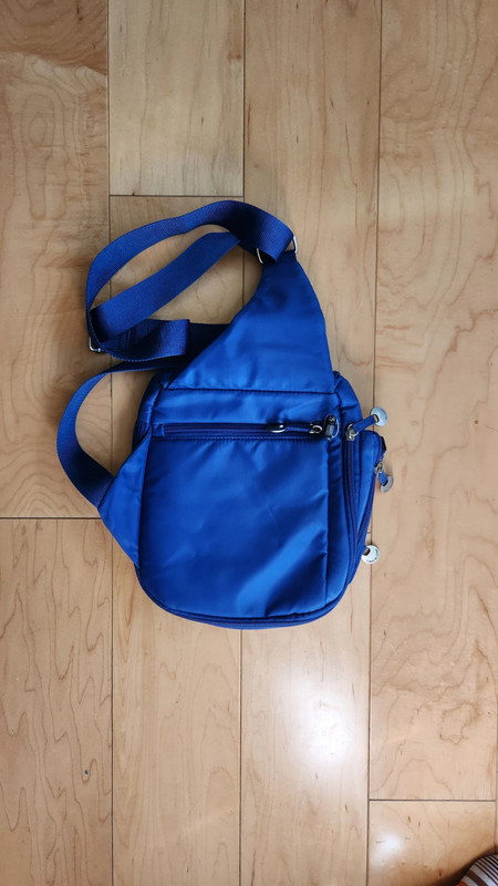 Travelon Blue Nylon Crossbody Travel Organizer Shoulder Pockets Expandable Bag 2