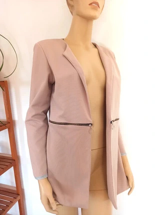 Blazer largo rosa palo con cremalleras – Talla L, marque: Made In Italy, état: Très bon état, taille: L / 40 / 12, 10,00 €, 11,20 € Protection acheteurs incluse
