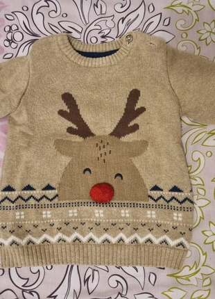 Jersey Navideño reno, marca: C&A, estado: Muy bueno, tamaño: 9-12 meses / 74 cm, 6,00 €, 7,00 € Protección al comprador incluida