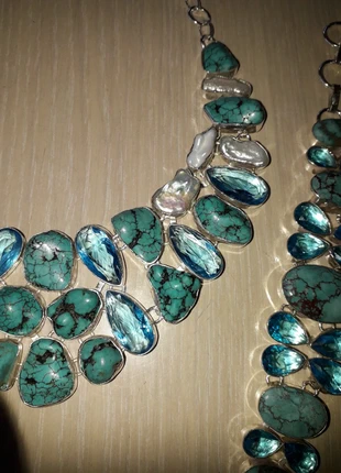 Turquoise + blauwe topaz., marca: edelstenen/mineralen, estado: Muito bom, €240.00, €252.70 inclui Proteção do Comprador