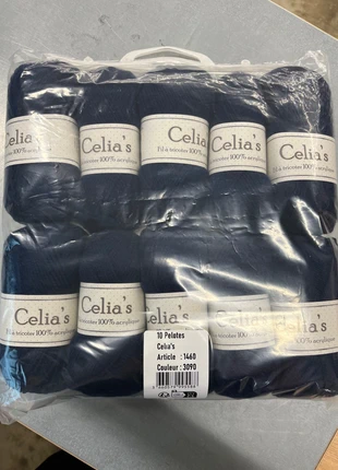 Lot 10 Pelotes de Laine Celia's Bleu Marine, brand: LAINE, condizioni: Nuovo con cartellino, €9.99, €11.19 include la Protezione acquisti Pro