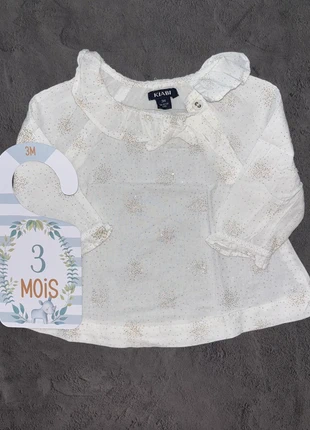 Blouse manche longue blanc col Claudine Kiabi / 3 mois / Très bon état, brand: Kiabi, condition: Very good, size: 3-6 months / 62 cm, €2.00, €2.80 includes Buyer Protection
