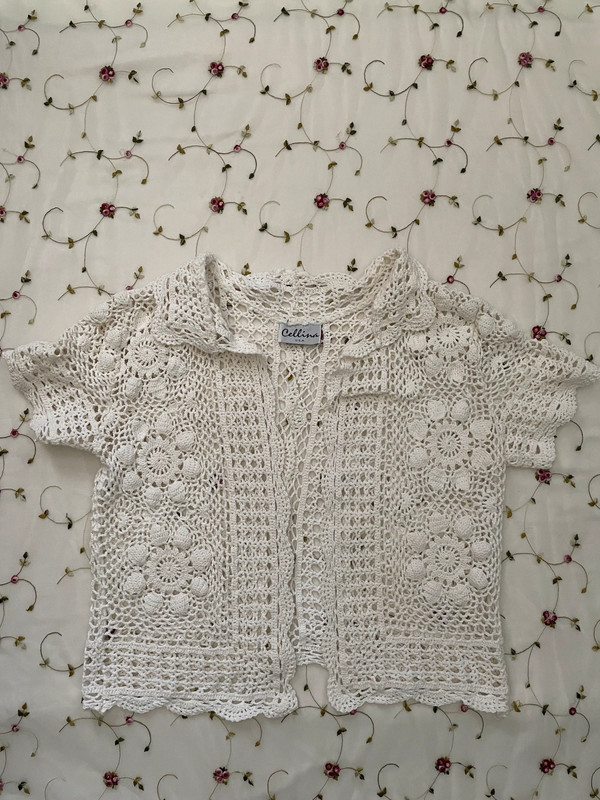 off white floral crochet cardigan 1