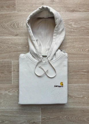Sweat Hooded american script sweat Carhartt blanc cassé crème taille L coupe oversize, brand: Carhartt, condition: Very good, size: L, €40.00, €42.70 includes Buyer Protection