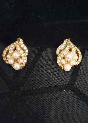 Paire de boucles d'oreilles à clips vintage chic désign signé perle, marque: Boucles d'oreilles signé, état: Très bon état, 9,90 €, 11,10 € Protection acheteurs (Pro) incluse