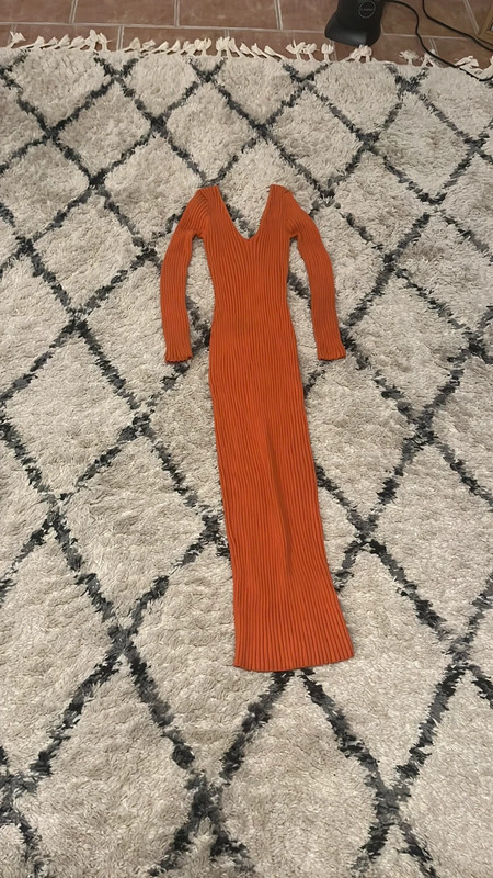 Orange maxi sweater dress