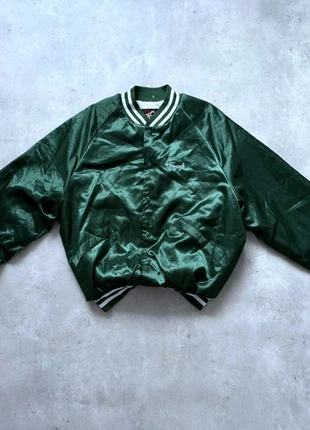 Veste satinée américaine King Louie Pro Fit – Verte & Blanche /Vintage 90s / Homme / Taille L, merk: King Louie, staat: Heel goed, maat: L, € 23,00, € 24,85 inclusief Kopersbescherming