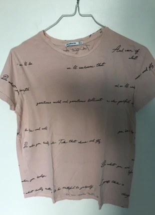 T-shirt handwriting , brand: Stradivarius, condition: Very good, size: S / 36 / 8, €1.00, €1.75 includes Buyer Protection