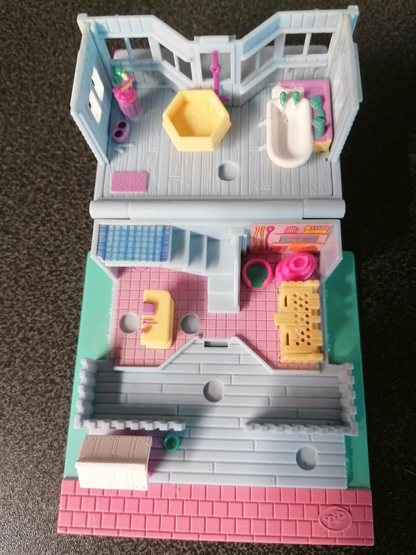 Polly Pocket Pets Shop Vintage Pet blue bird casetta house + 2