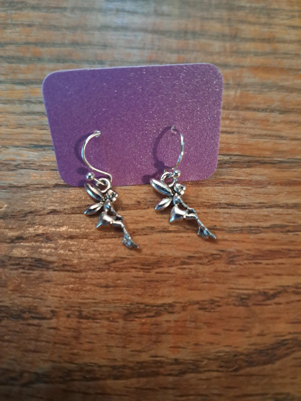 tiny silver fairy earrings 1