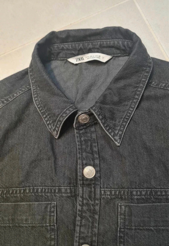 Koszula kurtka czarna jeansowa zapinana na guziki nowa z metką Zara 3