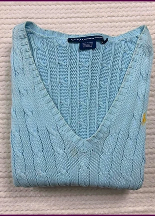 Sweat/Pull Cable Knit ,Torsadé Ralph Lauren Bleu / Logo brodé Jaune / Taille M Femme, marque: Ralph Lauren, état: Très bon état, taille: M / 38 / 10, 30,00 €, 32,20 € Protection acheteurs incluse