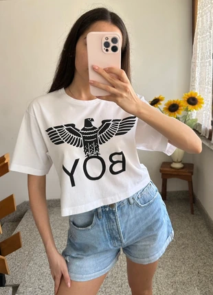 T-shirt cropped corta BOY London bianca / t-shirt blanc court, brand: BOY London, condizioni: Nuovo senza cartellino, taglia: S / IT 40 / EU 36, €5.00, €5.95 include la Protezione acquisti