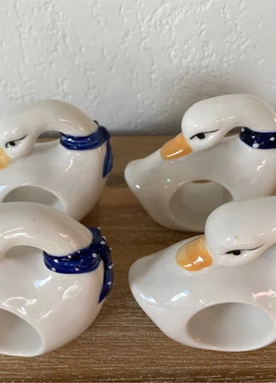 Lot de 4 ronds de serviette Oie en céramique - en TBE, marque: LBP, état: Très bon état, 2,50 €, 3,33 € Protection acheteurs incluse