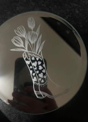 Engraved coaster mirror, brand: winterandlux, condition: New with tags, £4.50, £5.43 includes Buyer Protection