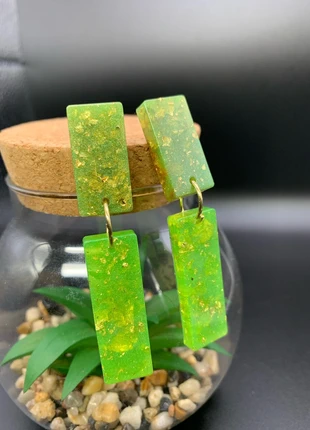Boucles d’oreilles en résine epoxy et acier inoxydable, marque: Fait Main, état: Neuf avec étiquette, 10,00 €, 11,20 € Protection acheteurs (Pro) incluse